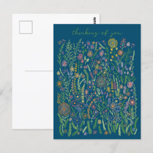 Denken aan jou Bloemen Velden Meadow Bloemen Briefkaart