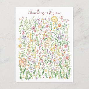 Denken aan jou Bloemen Velden Meadow Bloemen Briefkaart