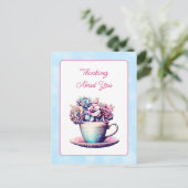 Denken aan jou |  Bloemenvriendschap Briefkaart (Staand voorkant)