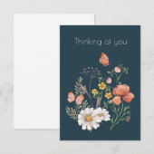 Denken aan jou Botanische Wildbloem Bloem Boho Bedankkaart (Voorkant / Achterkant)