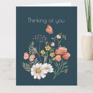 Denken aan jou Botanische Wildbloem Bloem Boho Bedankkaart