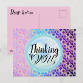 Denken aan jou Bubble Elegant  Regenboog Briefkaart (Voorkant / Achterkant)