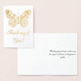 Denken aan jou - Butterfly Gold Folie Kaarten