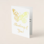 Denken aan jou - Butterfly Gold Folie Kaarten (Voorkant)