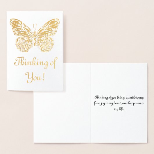 Denken aan jou - Butterfly Gold Folie Kaarten (Display)