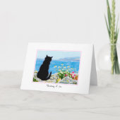 Denken aan jou Cat door het zee Gepersonaliseerd Kaart (Voorkant)