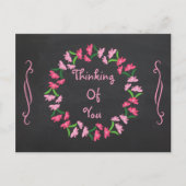 Denken aan jou Chalkboard Wreath Briefkaart (Voorkant)