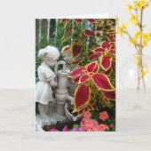 Denken aan jou, Coleus met pomp beeldje Kaart (Gele Bloem)