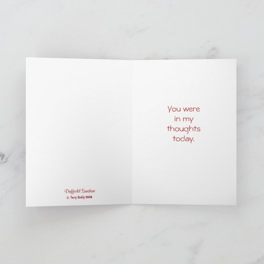 "Denken aan jou" Daffodil Kaart (Binnen)