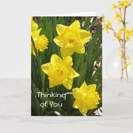 "Denken aan jou" Daffodil Kaart (Gele Bloem)