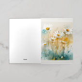 Denken aan jou Daisies Folie Wenskaart (Buiten Laag)