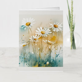 Denken aan jou Daisies Folie Wenskaart