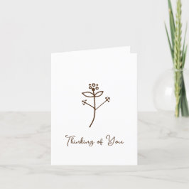 Denken aan jou Doodle Flower Gevouwen Blank Kaart