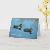 Denken aan jou | Eenden Kaart (Gele Bloem)