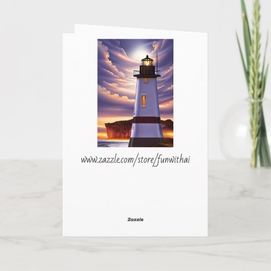 Denken aan jou en jou missen vuurtoren kaart (Achterkant)