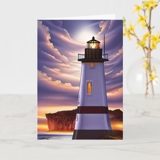 Denken aan jou en jou missen vuurtoren kaart (Gele Bloem)