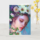 Denken aan jou |  fee kaart (Gele Bloem)