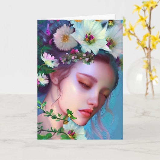 Denken aan jou |  fee kaart (Gele Bloem)