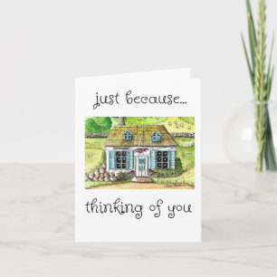 Denken aan jou, Folk Art Painting Print Kaart