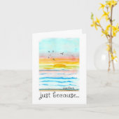 Denken aan jou, gewoon omdat, Sunset Art Kaart (Gele Bloem)