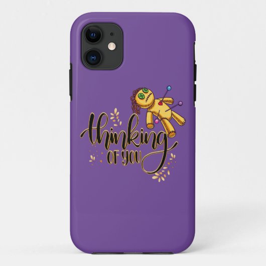 Denken aan jou Grappige Halloween Voodoo Doll Case-Mate iPhone Case (Achterkant)