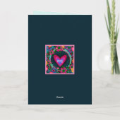 Denken aan jou grillige Floral Heart Stripe Kaart (Achterkant)
