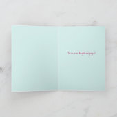 Denken aan jou grillige Floral Heart Stripe Kaart (Binnen)