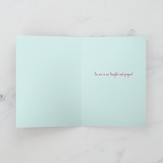 Denken aan jou grillige Floral Heart Stripe Kaart (Binnen)