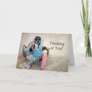 Denken aan jou - HUMOR - Hond TANGLED IN YARN Kaart