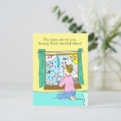 Denken aan jou in deze stressvolle tijden briefkaart (Staand voorkant)