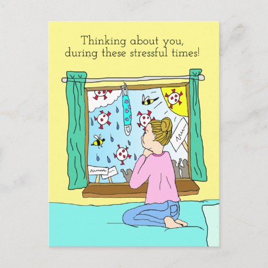 Denken aan jou in deze stressvolle tijden briefkaart (Voorkant)