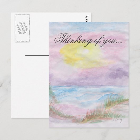 "Denken aan jou" Kaart ~ Sunset Scene (Voorkant / Achterkant)