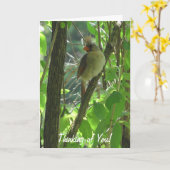 Denken aan jou kardinaal op de tak kaart (Gele Bloem)