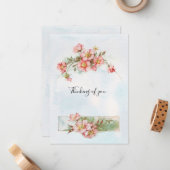 Denken aan jou lentebloemen notitiekaartje (Voorkant / Achterkant in situ)