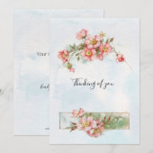 Denken aan jou lentebloemen notitiekaartje (Voorkant / Achterkant)