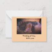 Denken aan jou met liefdesbriefkaarten notitiekaartje (Voorkant)