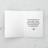 Denken aan jou met twee blauwe vogels en bomen kaart (Binnen)