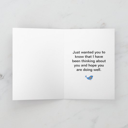 Denken aan jou met twee blauwe vogels en bomen kaart (Binnen)