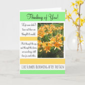 Denken aan jou, moeilijke tijden Aanmoediging Kaar Kaart (Gele Bloem)