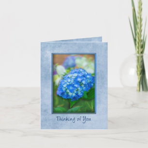 Denken aan jou, mooie blauwe hortensia in 3D Kaart