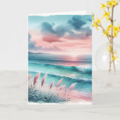 Denken aan jou | Mooie oceaan scene Kaart (Gele Bloem)