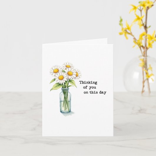 Denken aan jou op deze dag Kaart (Gele Bloem)