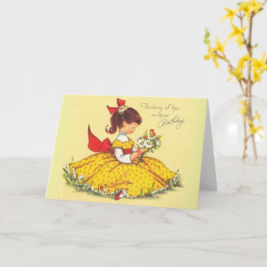  - Denken aan jou op je verjaardag, Kaart (Gele Bloem)