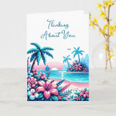 Denken aan jou | Pixel Art Ocean Kaart (Gele Bloem)