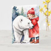 Denken aan jou Polar Beer knuffel Kaart (Gele Bloem)