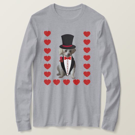 Denken aan jou Poodle Ladies Long-sleeve TShirt (Design voorkant)