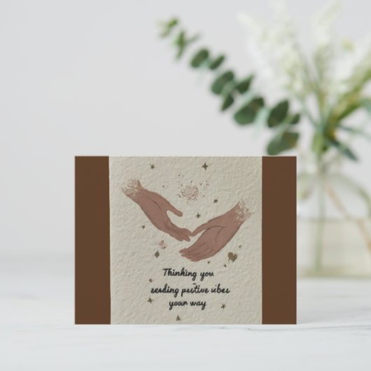 "Denken aan jou - Positieve vibes op je pad sturen Briefkaart (Staand voorkant)