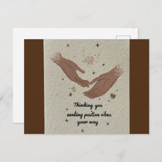 "Denken aan jou - Positieve vibes op je pad sturen Briefkaart (Voorkant / Achterkant)