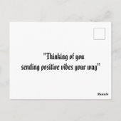 "Denken aan jou - Positieve vibes op je pad sturen Briefkaart (Achterkant)