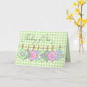 Denken aan jou - Quilt Squares - Clothesline - Kaart (Gele Bloem)